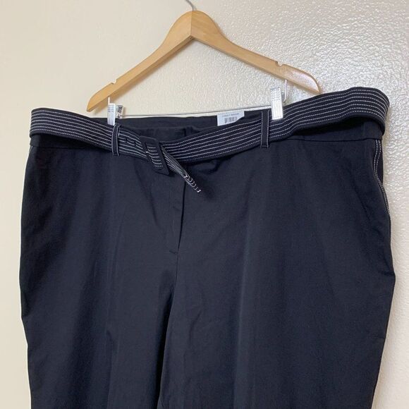 Alfani Plus Wide Leg Tummy Control Cropped Trousers Culottes 28W Black - Picture 4 of 8